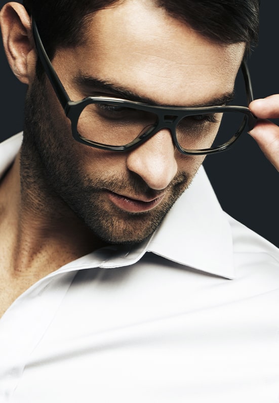 man wearing glasses